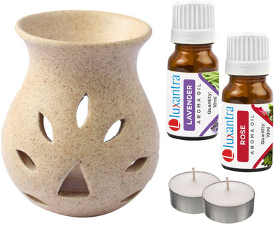 Luxantra Lavender, Rose Tlight Ceramic Air Freshener Grain Aroma Diffuser Set LX-GrainDiff-LV-RS-2TL(5 x 4 ml)