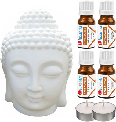 Luxantra Sandalwood Tlight Buddha Head Air Freshener Diffuser Set LX-TBUDDHA-2TL-4SW(7 x 5.71 ml)