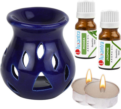 Luxantra Mogra, Jasmine Diffuser Set LX-BLUE_CerDiff_2TL_MOG-JAS(5 x 4 ml)