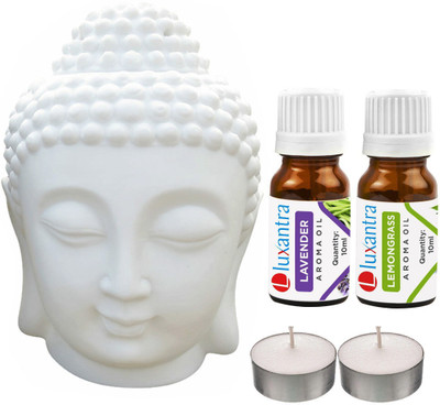 Luxantra Lavender, Lemongrass Tlight Buddha Head Air Freshener Diffuser Set LX-TBUDDHA-2TL-LV-LG(5 x 4 ml)
