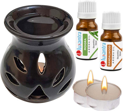 Luxantra Mogra, Sandalwood Diffuser Set LX-CerDiff_2TL_MOG-SW_Black(5 x 4 ml)