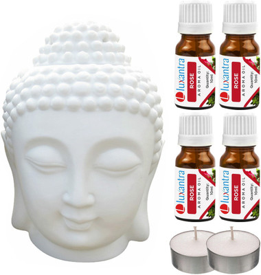 Luxantra Rose Tlight Buddha Head Air Freshener Diffuser Set LX-TBUDDHA-2TL-4RS(7 x 5.71 ml)