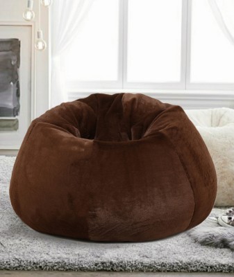 Deeku Art XXXL Tear Drop Bean Bag Cover  (Without Beans)(Brown)