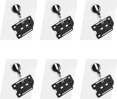 R K SALES 6 Card Holder(Set of 6, Black)