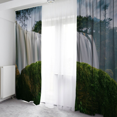 V4S 154 cm (5 ft) Window Polyester Room Darkening Curtain (Pack Of 2)(Green, Printed)