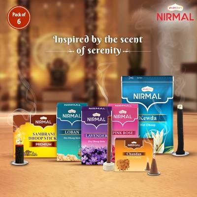 Shubhkart Nirmal Stick, Cones &amp; Wet Dhoop Combo Dhoop  (Pack of 6)