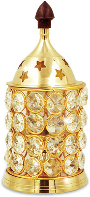 Shubhkart Crystal Deep Small Brass Table Diya(Height: 5.5 inch)
