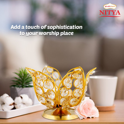 Shubhkart Nitya Bhramha Kamal Brass Table Diya(Height: 3.5 inch)