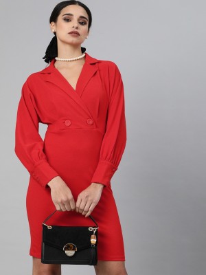 KASSUALLY Women Sheath Red Dress