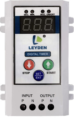 Leyden TM-CYC-CSM 230V, 30A Digital Cyclic & Auto Stop Timer (1 To 999 Minute/Seconds) Programmable Electronic Timer Switch(White)