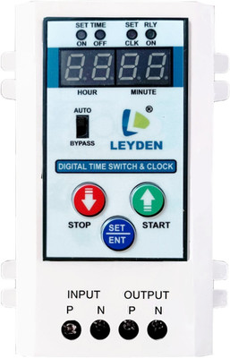 Leyden TM-CLK 230V, 30A, 24 Hour Single Phase High Quality Digital Programmable Timer 10 Programs - Digital Programmable Electronic Timer Switch Programmable Electronic Timer Switch Programmable Electronic Timer Switch(White, Black)