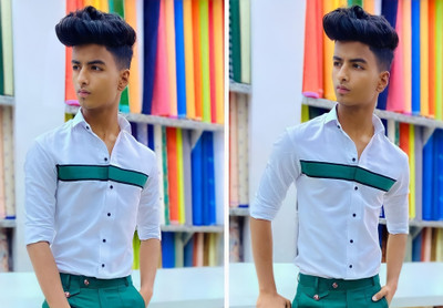 NILKHANTHFABRIC Cotton Polyester Blend Printed Shirt Fabric