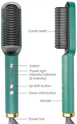 MADSWAS Hair Brush Curling Anti-perm Straight Hair Comb Hair Iron Hair Styler Tool S311 Hair Straightener Professional HQT 909b comb Styler 5 Temperature Control M311 Hair Straightener(Green)