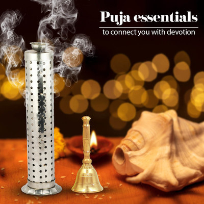 Shubhkart Steel, Brass Incense Holder Set(Silver)