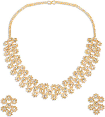 ACCESSHER Brass Gold-plated Gold Jewellery Set(Pack of 1)