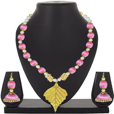 DeepJewels Fabric Gold-plated Multicolor Jewellery Set(Pack of 1)