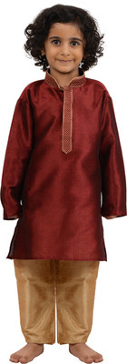 MAHARAJA Baby Boys Festive & Party Kurta and Pyjama Set(Red Pack of 1)