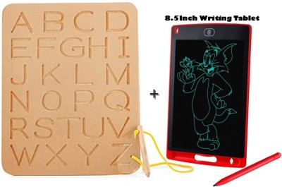 HIGHSEAS Alphabet Tracing Board Game Writing Slate+LCD Writing Tablet/Pad Graphic Drawing(Beige, Multicolor)