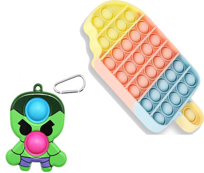 JIALTO Fidget Toys, Pop Bubble Fidget Sensory Toy, Push Fidget Toy for Kids, Silicone Stress Toys (Ice Cream)…(Multicolor)