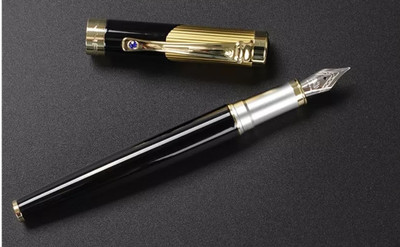 Haimac Gold Plating Metal Series No 9009 Hook Blue Diamond Fountain Pen(Ink Color - Blue)