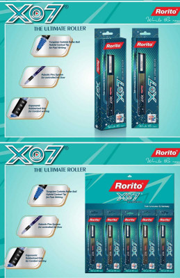 Rorito X07 The Ultimate Roller Pen Blue5&Black 2 Pcs+1 First Click Writing Pad 10 Sheet Roller Ball Pen(Pack of 7, Ink Color - Blue, Black) Rorito X07 The Ultimate Roller Pen Blue5&Black 2 Pcs+1 First Click Writing Pad 10 Sheet Roller Ball Pen(Pack of 7, Ink Color - Blue, Black)