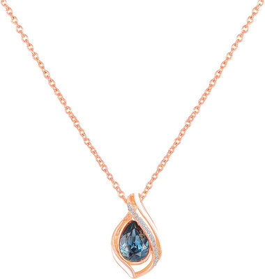 mahi Water Drop Pendant with Chain Crystal Alloy Pendant