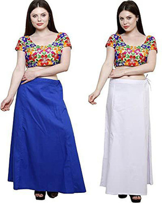 Tfsh WHT_BLU Combo- 2 Pure Cotton Petticoat(Free)