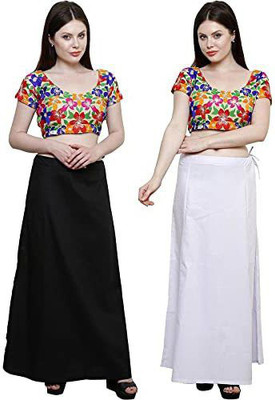 Disson BK_WHT Combo- 2 Pure Cotton Petticoat(Free)