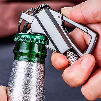 WunderVoX Flint Fire Starter Never Ending Match Keychain Lighter with Bottle Opener-X26 Pocket Lighter(Silver)