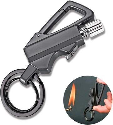 WunderVoX Bottle Opener Metal Matchstick Match Oil Lighter With Lighter Keychain -X29 Pocket Lighter(Black)