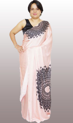 LSD Digital Print Daily Wear Satin Saree(Pink)