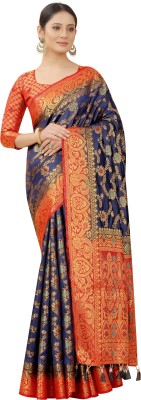 Perfect Wear Self Design Banarasi Cotton Silk Saree(Multicolor)