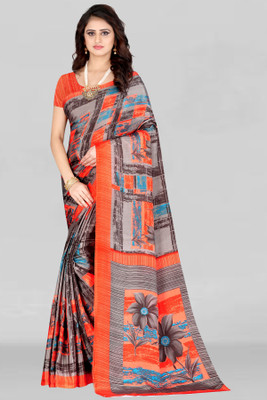 Leelavati Printed Daily Wear Crepe Saree(Multicolor)