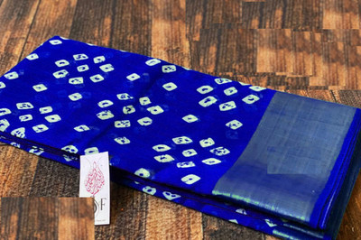 Stuti Blocked Printed Bollywood Chiffon Saree(Dark Blue)