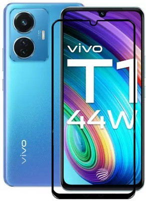 Caseline Edge To Edge Tempered Glass for vivo T1 44W, Vivo T1 44W, VIVO T1 44W(Pack of 1)