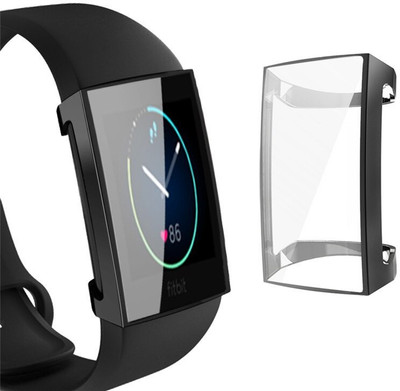 CallSmith Front and Back Screen Guard for Fitbit Charge 4 / Charge 3 Smart Watch Silicon Case With Silicon Screen Protector(Pack of 1)