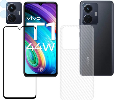 Ten To 11 Front and Back Tempered Glass for Vivo T1 44w, Vivo T1 44w (Back Carbon Fiber)(Pack of 3)