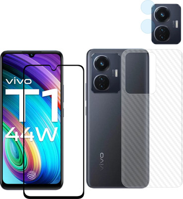 Vatsin Front and Back Tempered Glass for Vivo T1 44w, Vivo T1 44w (Back Carbon Fiber)(Pack of 3)