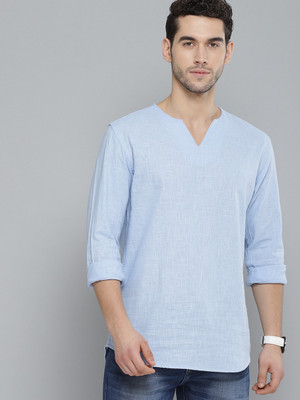 DENNISON Men Solid Casual Blue Shirt