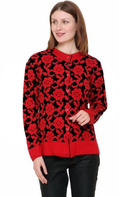 MahadevGarments Self Design Round Neck Casual Women Red Sweater