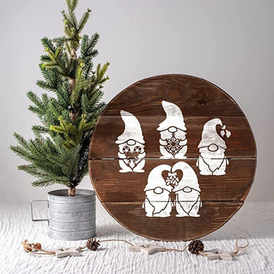 IVANA'S USA12x12-358 Christmas Gnomes Stencil Stencil(Pack of 1, Printed)