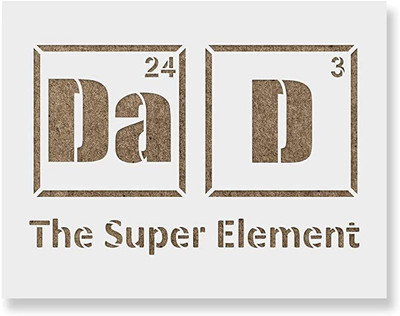 IVANA'S USA12x12-350 Dad Element Science Stencil Stencil(Pack of 1, Reusable DIY Art and Craft Stencil)