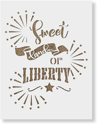 IVANA'S USA12x12-366 Sweet Land of Liberty Fireworks Stencil Stencil(Pack of 1, Reusable DIY Art and Craft Stencil)