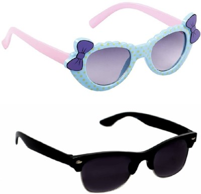 UZAK Clubmaster Sunglasses(For Boys & Girls, Grey)