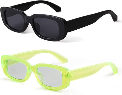 Jubilant Rectangular Sunglasses(For Women, Green)