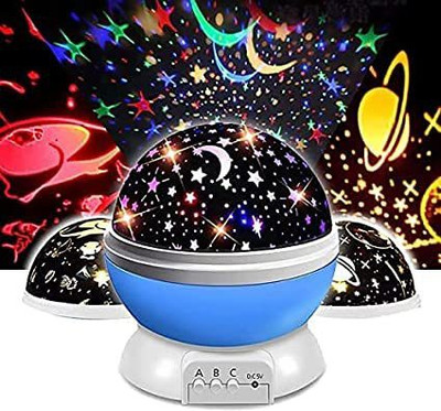 GS ECOM Star Projector Night Lamp |Star Moon Light Rotating Projector with USB Night Lamp(9 cm, Multicolor)