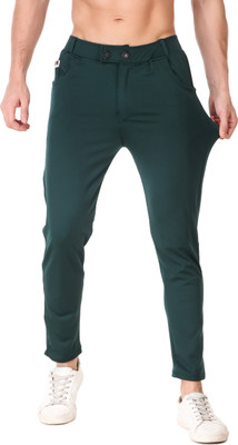 Plus91 Solid Men Green Track Pants