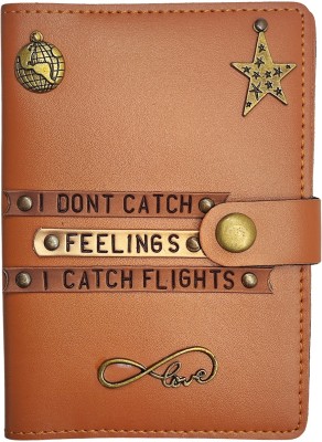 THE Bling STORES Men & Women Travel Tan Genuine Leather Card Holder(2 Card Slots)