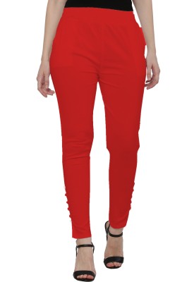 VEDANSH ENTERPRISES Slim Fit Women Red Trousers