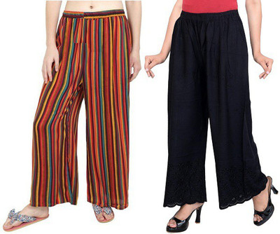 FMY Relaxed Women Multicolor, Black Trousers